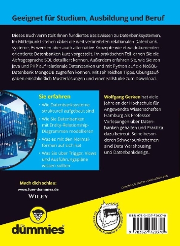 Buchcover und Innenansicht für das Buch: Datenbanksysteme für Dummies