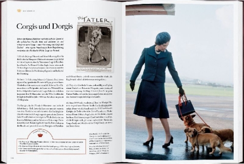 Buchcover und Innenansicht für das Buch: Queen Elizabeth II - An illustrated treasury