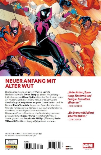 Buchcover und Innenansicht für das Buch: Spider-Gwen: The Ghost-Spider (2024) 15 (II), All-New Spider-Gwen: Ghost-Spider (2025) #1-#5