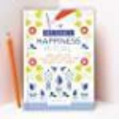 Buchcover und Innenansicht für das Buch: Happiness Tagebuch | Dein tägliches Ritual für mehr Glück und Dankbarkeit | 3 Minuten für Achtsamkeit mit Ritualen für morgens und abends | Glückstagebuch | daily journal