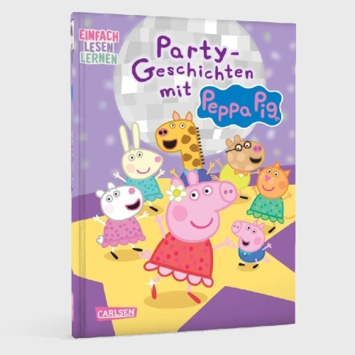 Buchcover und Innenansicht für das Buch: Peppa Wutz: Party-Geschichten mit Peppa Pig