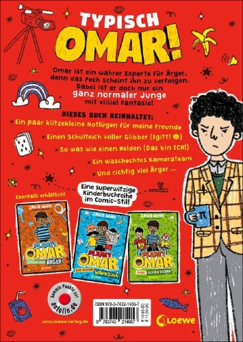 Buchcover und Innenansicht für das Buch: Planet Omar: Epic Hero Flop