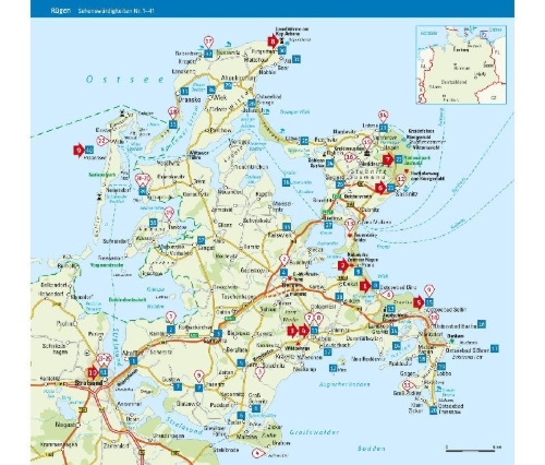 Buchcover und Innenansicht für das Buch: ADAC Reiseführer Rügen mit Hiddensee und Stralsund
