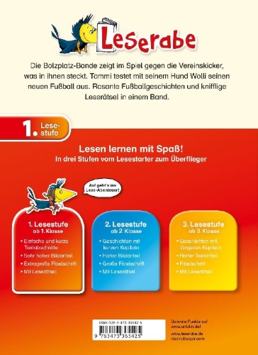 Buchcover und Innenansicht für das Buch: Fußballabenteuer zum Lesenlernen