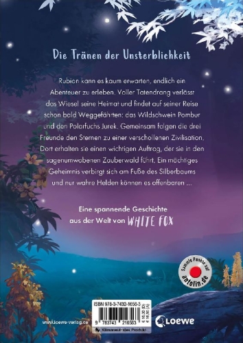 Buchcover und Innenansicht für das Buch: White Fox Chroniken (Band 1) - Das Geheimnis des Silberbaums