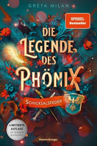Buchcover und Innenansicht für das Buch: Die Legende des Phönix, Band 2 - Schicksalsfeder
