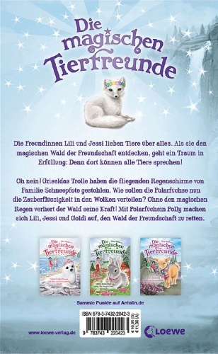 Buchcover und Innenansicht für das Buch: Die magischen Tierfreunde (Band 23) - Polly Polarfuchs und der Zauberregen