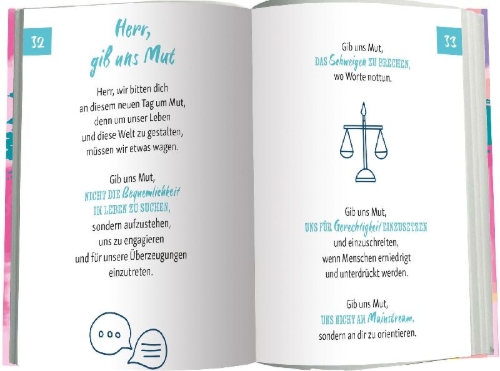 Buchcover und Innenansicht für das Buch: Gebete, Impulse, Segen