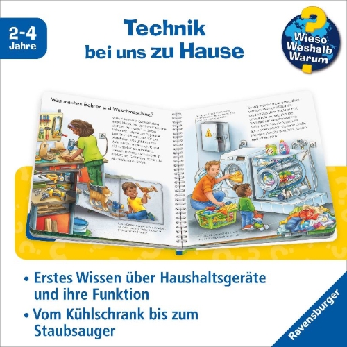 Buchcover und Innenansicht für das Buch: Wieso? Weshalb? Warum? junior, Band 76 - Bohrer, Lampe, Spülmaschine