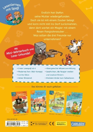 Buchcover und Innenansicht für das Buch: Lesenlernen mit Spaß - Minecraft 5: Bösewichte - bis zum Abwinken!