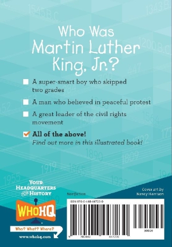 Buchcover und Innenansicht für das Buch: Who Was Martin Luther King, Jr.?