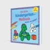 Buchcover und Innenansicht für das Buch: Ausmalbilder für Kita-Kinder: Das dicke Kindergarten-Malbuch: Komm, wir spielen!