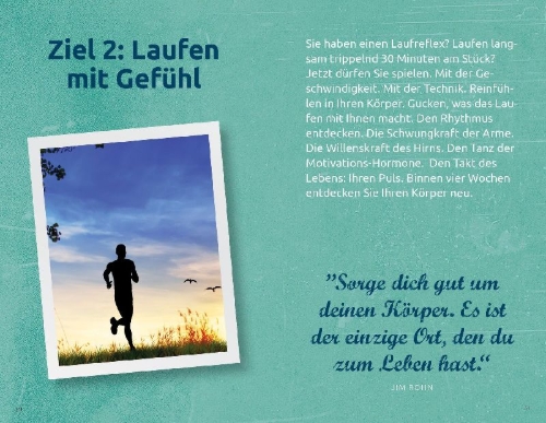 Buchcover und Innenansicht für das Buch: Der kleine Laufcoach