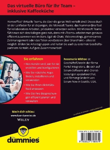 Buchcover und Innenansicht für das Buch: Microsoft Teams für Dummies