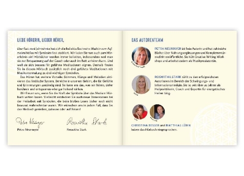 Buchcover und Innenansicht für das Buch: Heilen mit Symbolen. Hörbuch