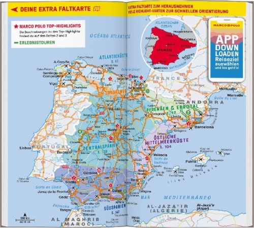 Buchcover und Innenansicht für das Buch: MARCO POLO Reiseführer Spanien
