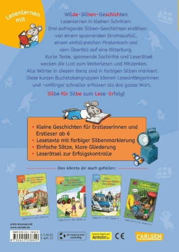 Buchcover und Innenansicht für das Buch: LESEMAUS zum Lesenlernen Sammelbände: Wilde Silben-Geschichten