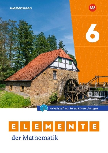 Buchcover und Innenansicht für das Buch: Elemente der Mathematik SI. Arbeitsheft 6 mit Lösungen und interaktiven Übungen. Für Nordrhein-Westfalen