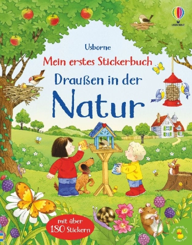 Buchcover und Innenansicht für das Buch: Mein erstes Stickerbuch: Draußen in der Natur