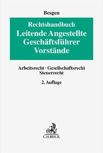 Buchcover und Innenansicht für das Buch: Rechtshandbuch Leitende Angestellte, Geschäftsführer und Vorstände