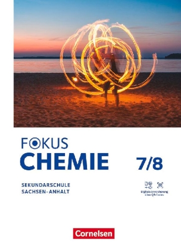 Buchcover und Innenansicht für das Buch: Fokus Chemie -7./8. Schuljahr. Mittlere Schulformen - Sachsen-Anhalt - Schulbuch