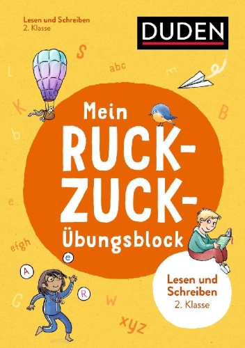 Buchcover und Innenansicht für das Buch: Mein Ruckzuck-Übungsblock Lesen und schreiben 2. Klasse