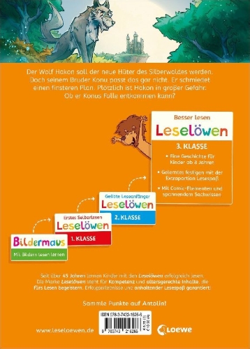 Buchcover und Innenansicht für das Buch: Leselöwen 3. Klasse - Das Duell der Wölfe