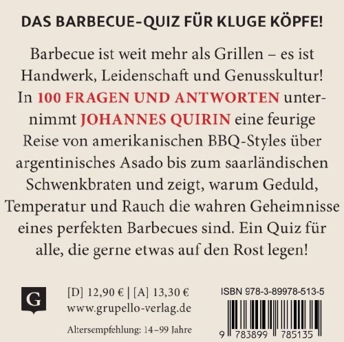 Buchcover und Innenansicht für das Buch: Barbecue-Quiz