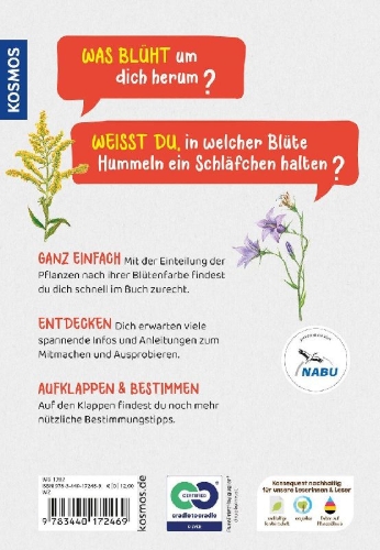 Buchcover und Innenansicht für das Buch: Was blüht denn da? Kindernaturführer