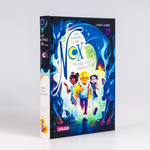 Buchcover und Innenansicht für das Buch: Das Geheimnis von Nox 3: Freunde, Feuer - Ungeheuer!