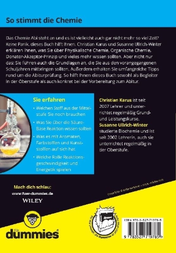 Buchcover und Innenansicht für das Buch: Abitur Chemie für Dummies