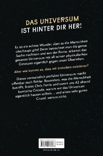 Buchcover und Innenansicht für das Buch: 42 Reasons to Hate the Universe (And One Reason Not To)