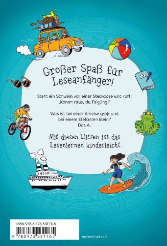 Buchcover und Innenansicht für das Buch: Die genialsten Kinderwitze für Erstleser