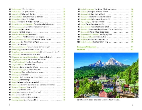 Buchcover und Innenansicht für das Buch: 101 Dinge, die ein Alpenüberquerer wissen muss