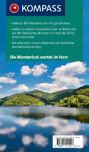 Buchcover und Innenansicht für das Buch: KOMPASS Wanderlust Harz