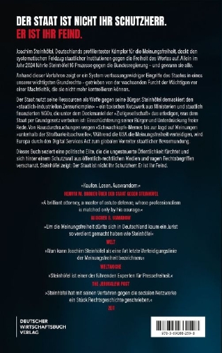Buchcover und Innenansicht für das Buch: Der Staat gegen Steinhöfel
