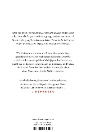 Buchcover und Innenansicht für das Buch: Solo e' il coraggio.Giovanni Falcone, il romanzo