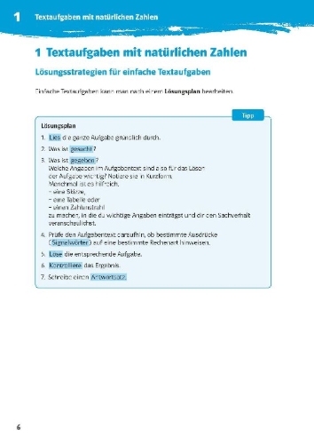 Buchcover und Innenansicht für das Buch: 10-Minuten-Training Mathematik Textaufgaben 5. Klasse