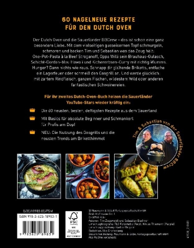Buchcover und Innenansicht für das Buch: Dutch Oven - Neue Rezepte von der Sauerländer BBCrew