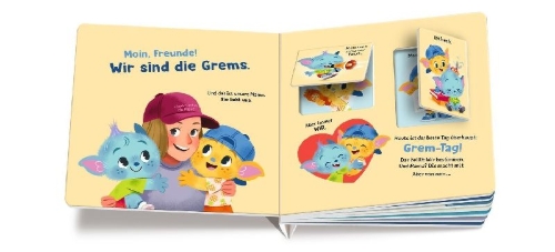 Buchcover und Innenansicht für das Buch: Ein Tag mit den Grems