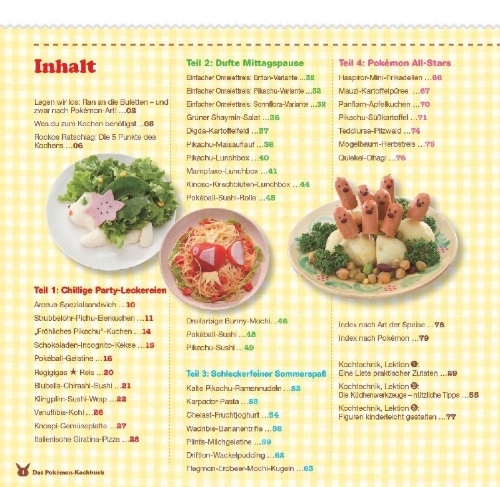 Buchcover und Innenansicht für das Buch: The Pokémon Cookbook: Easy & Fun Recipes
