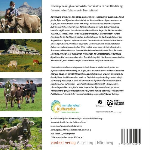 Buchcover und Innenansicht für das Buch: Hochalpine Allgäuer Alpwirtschaftskultur in Bad Hindelang