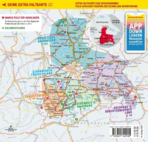 Buchcover und Innenansicht für das Buch: MARCO POLO Reiseführer Oberbayern