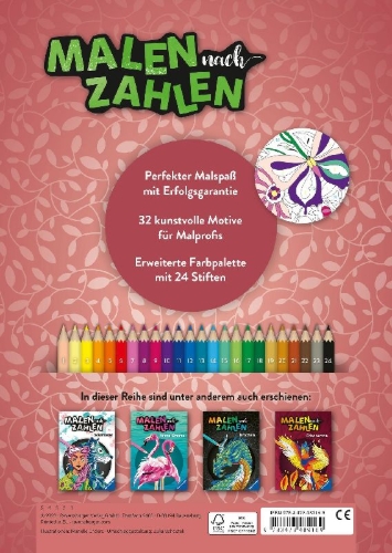 Buchcover und Innenansicht für das Buch: Malen nach Zahlen - Mindful Moments