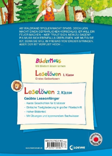 Buchcover und Innenansicht für das Buch: Leselöwen 2. Klasse - Mutgeschichten