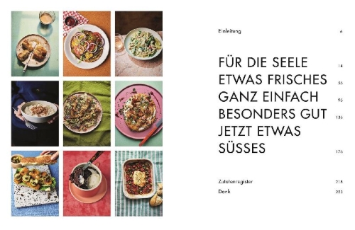 Buchcover und Innenansicht für das Buch: One Pot, One Portion