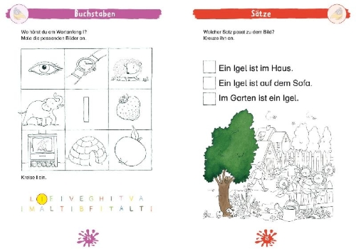 Buchcover und Innenansicht für das Buch: Mein großer Lesespaß mit Rabe Linus - 1. Klasse