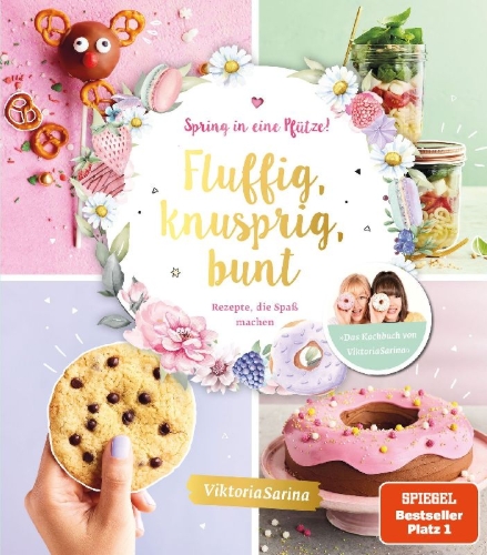 Buchcover und Innenansicht für das Buch: Spring in eine Pfütze! Fluffig, knusprig, bunt