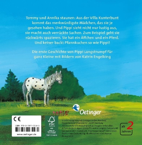 Buchcover und Innenansicht für das Buch: Hurra, Pippi Langstrumpf