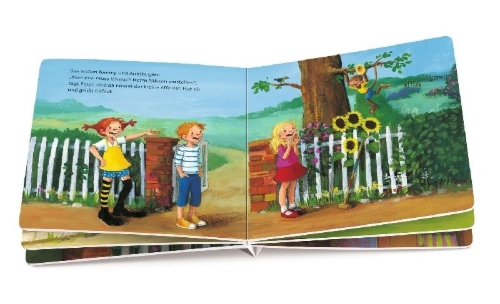 Buchcover und Innenansicht für das Buch: Hurra, Pippi Langstrumpf